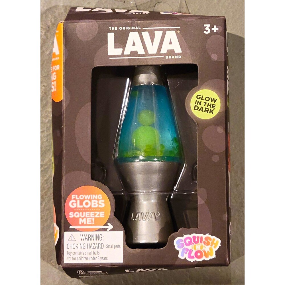 NIB Schylling LAVA Squish N' Flow Glow in the Dark Squeeze Toy Blue/Green